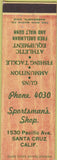 Matchbook Cover - Sportsman's Shop Santa Cruz CA Guns Ammo Fishing Tackle