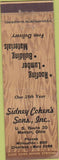 Matchbook Cover - Sidney Cohen's Sons Mentor OH roofing lumber