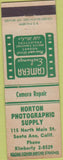 Matchbook Cover - Horton Photographic Supply Santa Ana CA