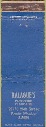Matchbook Cover - Balague's Restaurant Santa Monica CA WEAR
