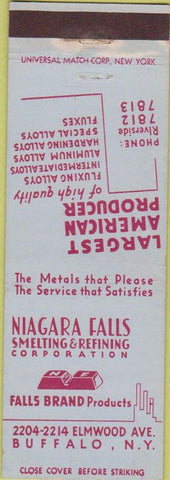 Matchbook Cover - Niagara Falls Smelting Refining Buffalo NY