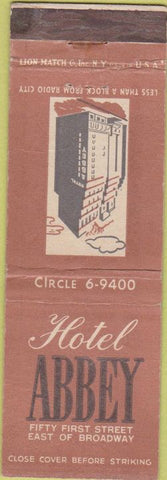 Matchbook Cover - Hotel Abbey New York City