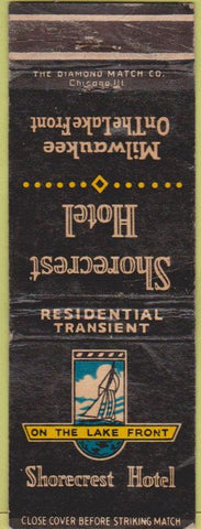 Matchbook Cover - Shorecrest Hotel Milwaukee WI WEAR