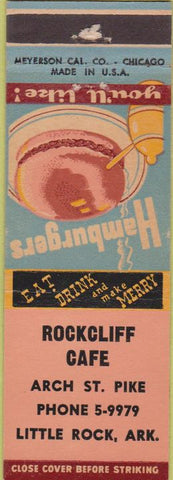 Matchbook Cover - Rockcliff Cafe Little Rock AR