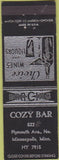 Matchbook Cover - Cozy Bar Minneapolis MN