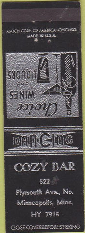 Matchbook Cover - Cozy Bar Minneapolis MN