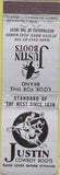Matchbook Cover - Justin Cowboy Boots feature