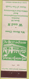 Matchbook Cover - W and N Restaurant Harrisburg PA
