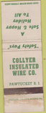 Matchbook Cover - Collyer Insulated Wire Pawtucket RI WORN