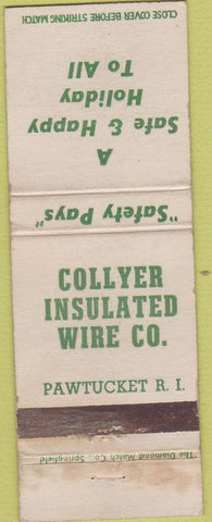 Matchbook Cover - Collyer Insulated Wire Pawtucket RI WORN