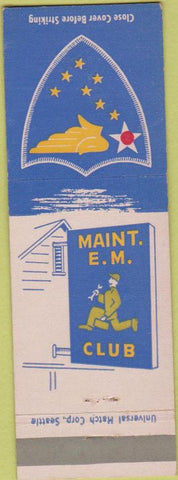 Matchbook Cover - Military Maint E.M. Club