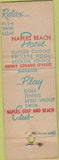 Matchbook Cover - Naples Beach Hotel Naples FL WORN