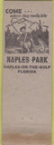Matchbook Cover - Naples Park FL Fishing Boating