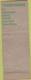 Matchbook Cover - Merit Transformers Radio Parts Chicago IL