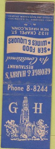 Matchbook Cover - George and Harry's Restaurant New Haven CT  feature