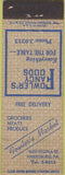 Matchbook Cover - Fowler's Fancy Foods Harrisburg PA grocery