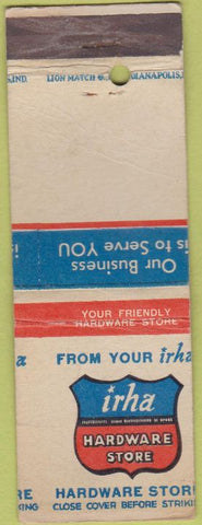 Matchbook Cover - IRHA Hardware Stores farm home WEAR