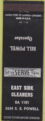 Matchbook Cover - East Side Cleaners NO TOWN