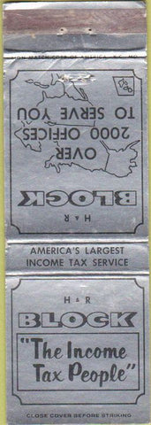 Matchbook Cover - H and R Block Tax preparation