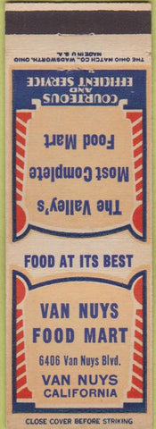 Matchbook Cover - Van Nuys Food Mart grocery Van Nuys CA
