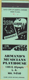 Matchbook Cover - Armand's Musicians Playhouse Los Angeles CA WEAR light green