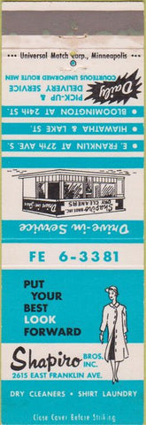 Matchbook Cover - Shapiro Bros Inc Cleaners Minneapolis MN