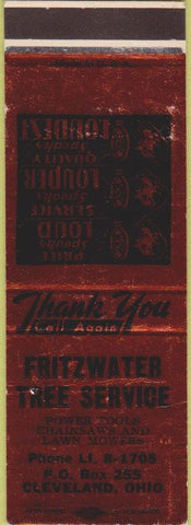 Matchbook Cover - Fritzwater Tree Service Cleveland OH Chain Saws SAMPLE