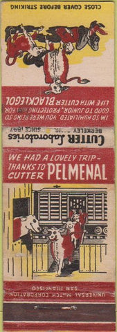 Matchbook Cover - Cutter Pelmenal Serum Vaccines cattle WEAR