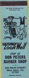 Matchbook Cover - Don Peters Barber Shop Mill Hall PA