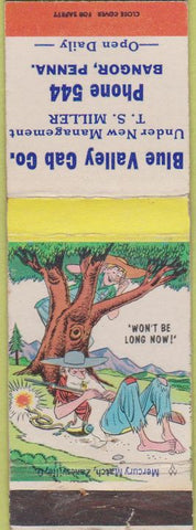Matchbook Cover - Blue Valley Cab Co Bangor PA hillbilly