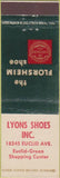 Matchbook Cover - Lyons Shoes Florsheim Cleveland OH
