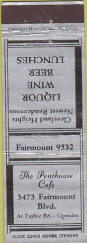 Matchbook Cover - Penthouse Cafe Cleveland Heights OH