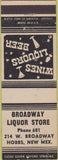 Matchbook Cover - Broadway Liquor Store Hobbs NM