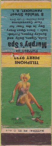 Matchbook Cover - Murphy's Spa Pawtucket RI POOR pinup