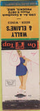 Matchbook Cover - Wally Elaine's Liquor Phoenix AZ pinup WEAR