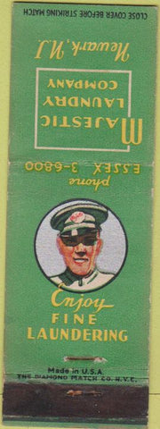 Matchbook Cover - Majestic Laundry Co Newark NJ