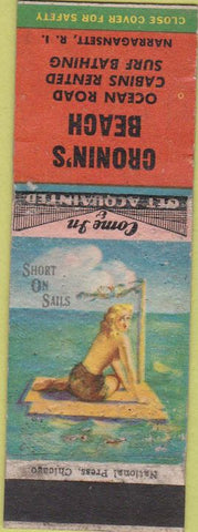 Matchbook Cover - Cronin's Beach Narragansett RI pinup WORN