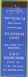 Matchbook Cover - Crown Beverage Fort Smith AR H and H Liquor