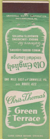 Matchbook Cover - Old English Cocktail Lounge Green Terrace Annville PA
