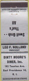 Matchbook Cover - Dinty Moore's Diner East Providence RI