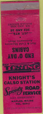 Matchbook Cover - End O Day Cabins Naples ME Calso oil gas taxi