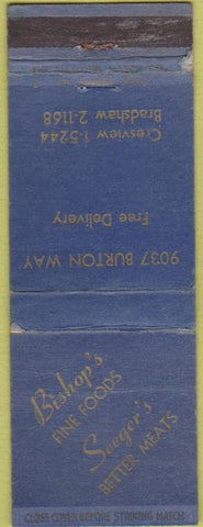 Matchbook Cover - Bishop's Foods Meats Los Angeles CA WEAR