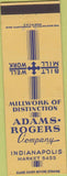 Matchbook Cover - Adams Rogers Co Indianapolis IN Mill Work