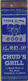 Matchbook Cover - Chud's Grill Tuscola IL WORN
