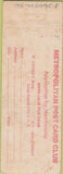 Matchbook Cover - Metropolitan Post Card Club Long Island City NY
