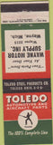 Matchbook Cover - Toledo Valves Wayne Motor Supply MI
