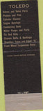 Matchbook Cover - Toledo Valves Wayne Motor Supply MI