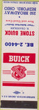 Matchbook Cover - Stone Buick Beford OH