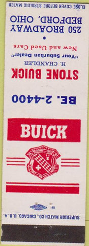 Matchbook Cover - Stone Buick Beford OH