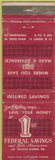 Matchbook Cover - 1st Federal Savings Loan Wilkes Barre PA